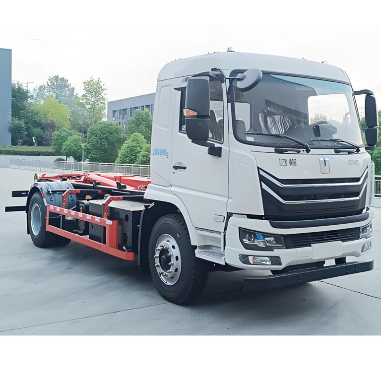 Camião de lixo elétrico destacável e automatizado (sistema de elevação de gancho com emissões zero)