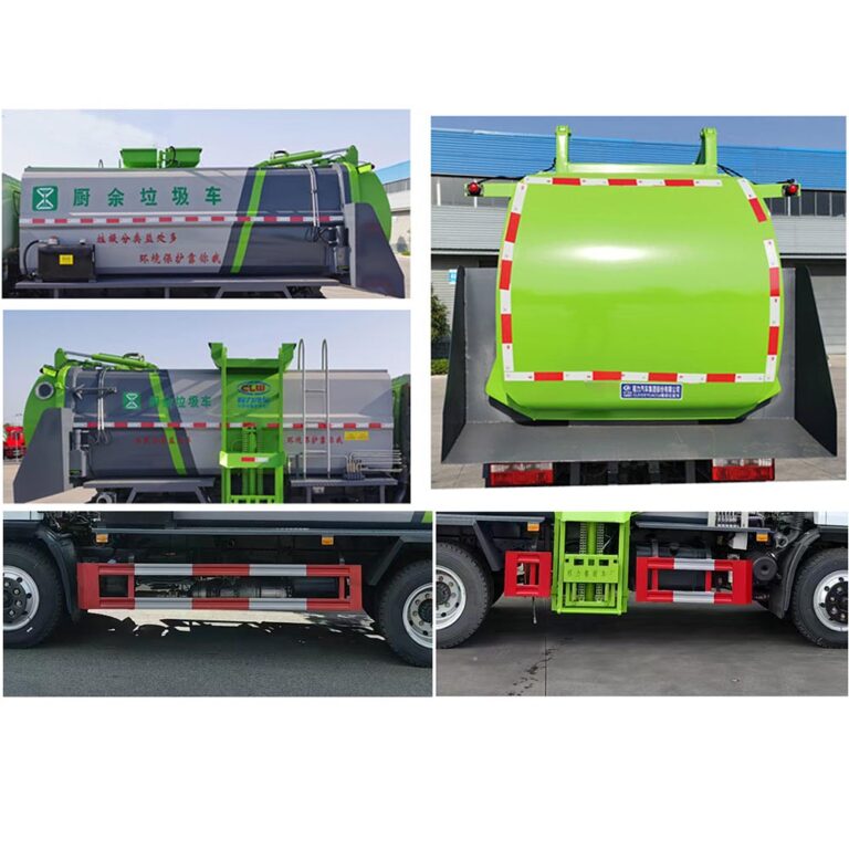 Food waste collection truck automatically rolls over odm